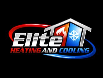 Elite heating and cooling logo design by megalogos