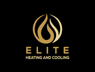 Elite heating and cooling logo design by ROSHTEIN