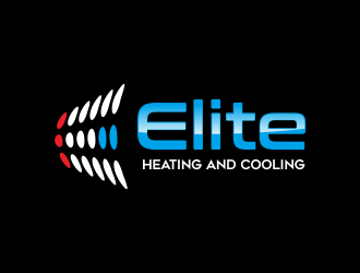 Elite heating and cooling logo design by AisRafa