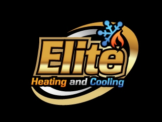Elite heating and cooling logo design by NikoLai