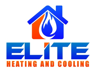 Elite heating and cooling logo design by ElonStark