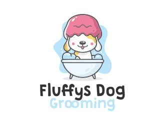 Fluffys Dog Grooming  logo design by mrdesign