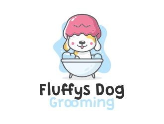 Fluffys Dog Grooming  logo design by mrdesign