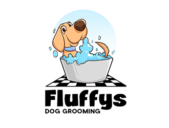 Fluffys Dog Grooming  logo design by Optimus