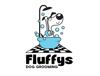 Fluffys Dog Grooming  logo design by Optimus