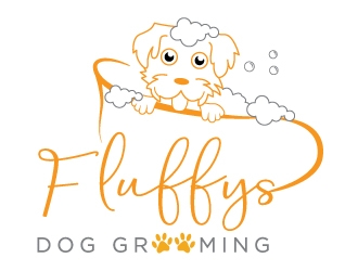 Fluffys Dog Grooming  logo design by MonkDesign
