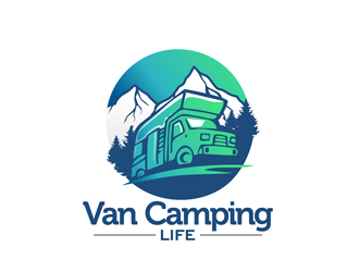 Van Camping Life logo design by enzidesign