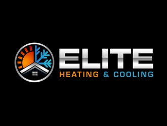 Elite heating and cooling logo design by kunejo