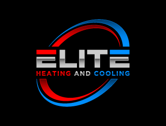 Elite heating and cooling logo design by denfransko