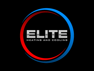 Elite heating and cooling logo design by denfransko