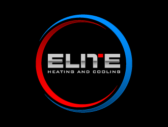 Elite heating and cooling logo design by denfransko
