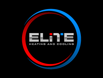 Elite heating and cooling logo design by denfransko