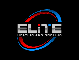 Elite heating and cooling logo design by denfransko