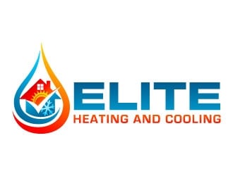 Elite heating and cooling logo design by J0s3Ph