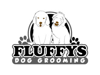 Fluffys Dog Grooming  logo design by KDesigns