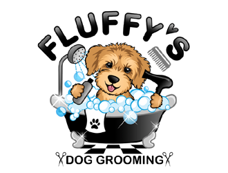 Fluffys Dog Grooming  logo design by ingepro