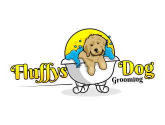 Fluffys Dog Grooming  logo design by rgb1