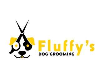 Fluffys Dog Grooming  logo design by alxmihalcea