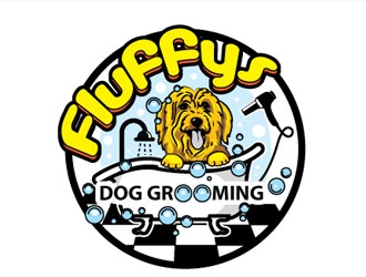 Fluffys Dog Grooming  logo design by logoguy