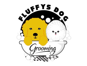 Fluffys Dog Grooming  logo design by logoguy
