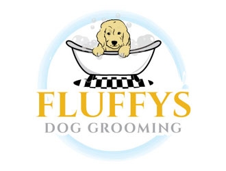 Fluffys Dog Grooming  logo design by logoguy