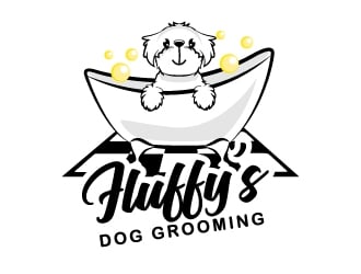 Fluffys Dog Grooming  logo design by karjen