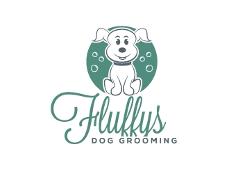 Fluffys Dog Grooming  logo design by karjen