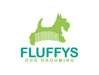 Fluffys Dog Grooming  logo design by KDesigns