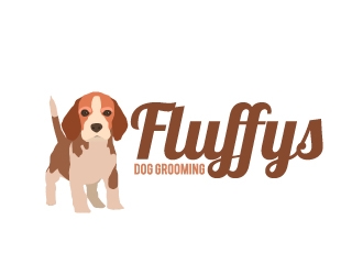 Fluffys Dog Grooming  logo design by ElonStark