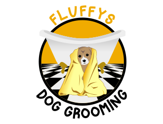 Fluffys Dog Grooming  logo design by Kruger