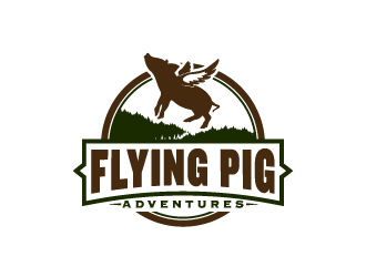 Flying Pig Adventures logo design by lestatic22