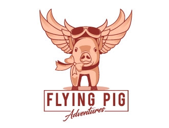 Flying Pig Adventures logo design by Suvendu