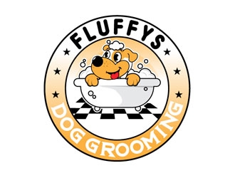 Fluffys Dog Grooming  logo design by frontrunner