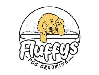 Fluffys Dog Grooming  logo design by LogoInvent