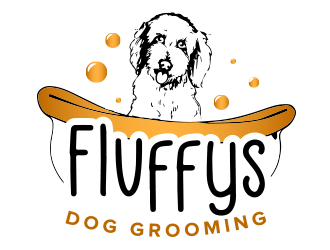 Fluffys Dog Grooming  logo design by BeDesign