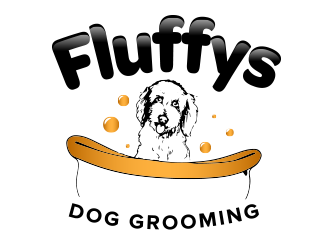 Fluffys Dog Grooming  logo design by BeDesign