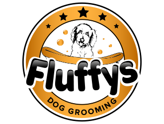 Fluffys Dog Grooming  logo design by BeDesign