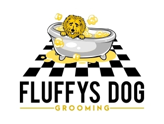 Fluffys Dog Grooming  logo design by Mailla