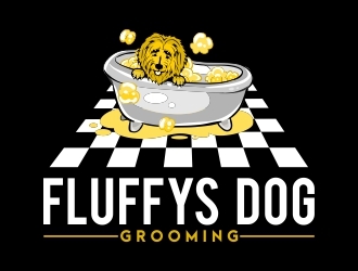 Fluffys Dog Grooming  logo design by Mailla