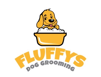 Fluffys Dog Grooming  logo design by REDCROW