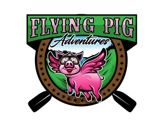 Flying Pig Adventures logo design by DreamLogoDesign