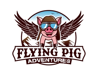 Flying Pig Adventures logo design by DreamLogoDesign
