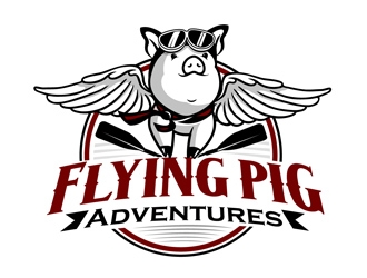 Flying Pig Adventures logo design by DreamLogoDesign