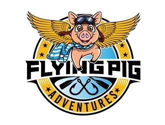 Flying Pig Adventures logo design by DreamLogoDesign