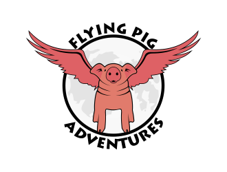 Flying Pig Adventures logo design by Kruger