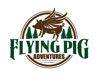 Flying Pig Adventures logo design by ElonStark
