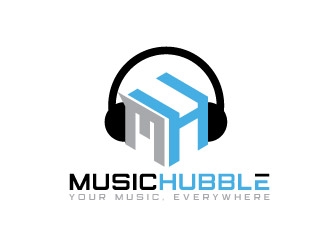 Music Hubble   - Slogan is Your Music, Everywhere logo design by REDCROW