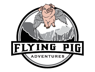 Flying Pig Adventures logo design by nona