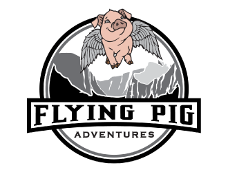 Flying Pig Adventures logo design by nona