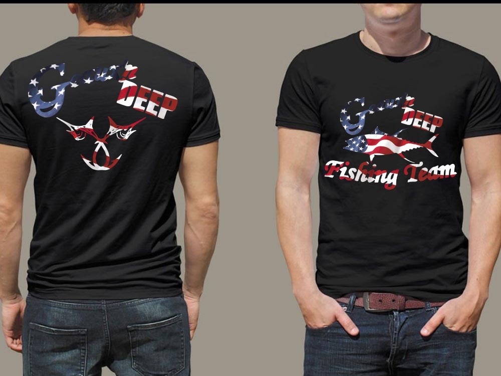 Geauxn Deep Fishing Team logo design by bulatITA